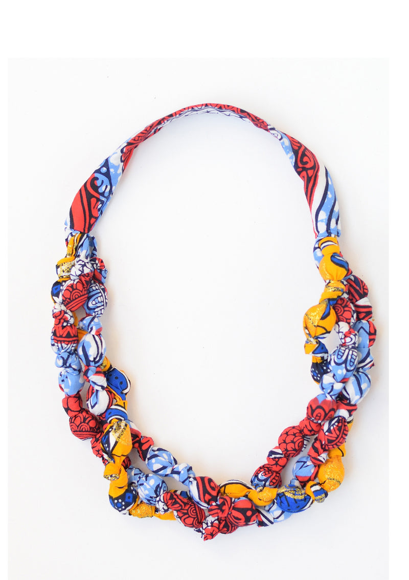 Cora & Lea-Women-Accessories, necklace-Diadema Je t'aime moi non plus. African Wax-Print, duo version. 
